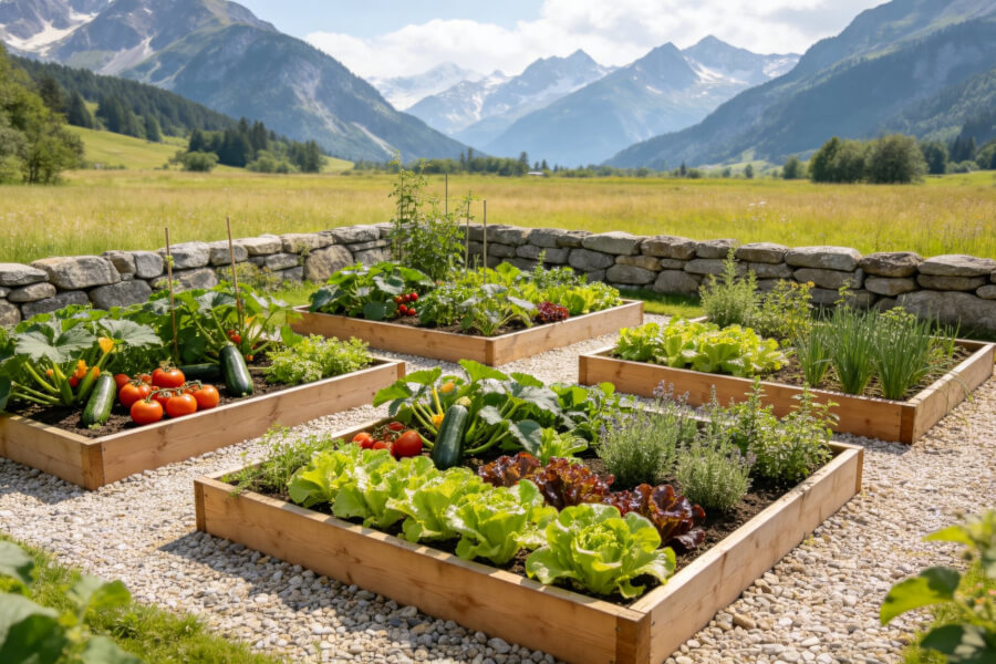 Potager familial en carrés — Bernex