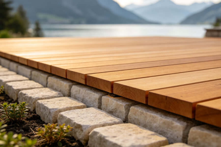 Aménagement de terrasse bois ou dallage — Mermoud Paysage